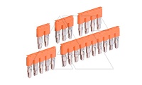 Перемычка JB12-5 для клемм ZS25/12 на 5 полюсов, 76А, оранж. | код 91230500 | Entrelec