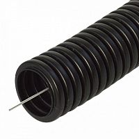 Труба гофрированная ПП легкая 350 Н безгалогенная (HF) стойкая к ультрафиолету черная с/з dвн 9,8 мм, dнар 13,2 мм (100м/уп) Промрукав | код PR02.01199 | ПРОМРУКАВ