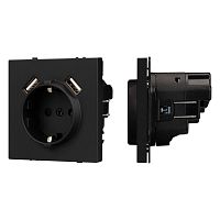 Механизм розетки с USB зарядкой SCT-NOBE-MUAA-SFPL-BK 230В 16А Arlight 054289