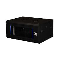 Шкаф телекоммуникационный настен. 19дюйм 4U 280х600х450мм дверь стекло черн. Datarex DR-630001