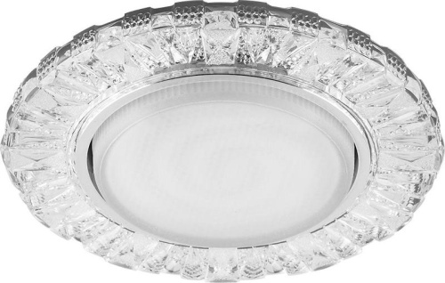 Светильник встраиваемый со светодиодной подсветкой 20LEDх2835 SMD 4000К 15Вт GX53 без лампы прозрачн. хром CD4023 с драйвером в комплекте FERON 29476
