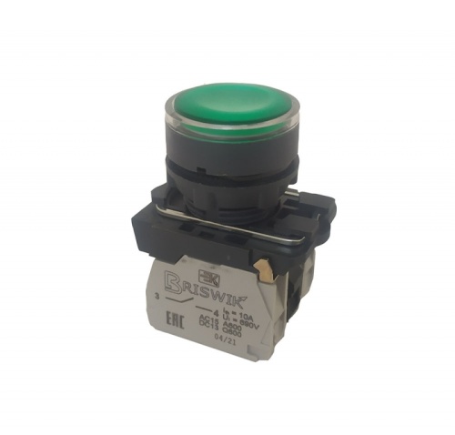 Выключатель Briswik КМЕ 4712м -Л 220В зеленый IP66 УХЛ2 10А 1но+2нз | код aB-EB-6Ai-7333 | Briswik
