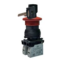 Выключатель Briswik КЕ 211/5м красный 0но+1нз Гриб Ключ с фикс IP66 УХЛ2 10А | код aZ-PV-6Ai-0212 | Briswik