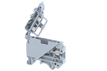 Клемма проходная винтовая 4 мм2 под предохранитель, на 2 подключения, со светодиодом 24V AC/DC, зеленая KUDF4AD24V(GR) | код 1103260243 | Elmex
