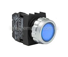 Кнопка нажимная серии H, установочный 30 мм, 1НЗ, синяя. | код H200DM | EMAS
