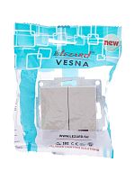 Переключатель проходной 1-кл. СП Vesna с индикацией механизм крем.