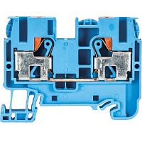 Проходная клемма, тип фиксации провода: push in, номинальное сечение: 6/10 мм кв., 57A, 1000V, ширина: 8 мм, цвет: синий, тип монтажа: DIN 35 | код 56.206.0055.6 | Wieland