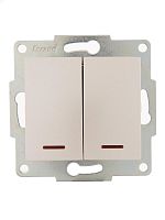 Механизм выключателя 2-кл. 1п СП Karina 10А IP20 с подсветкой жемчуж./бел. перламутр LEZARD 707-3088-112