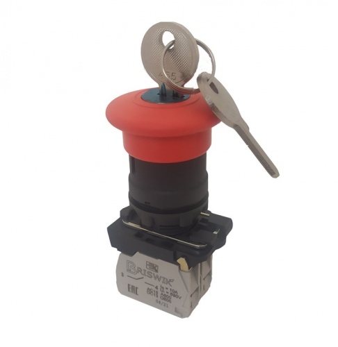 Выключатель Briswik КМЕ 5711м -К красный IP66 УХЛ2 10А 1но+1нз | код aB-PV-6Ai-0221 | Briswik