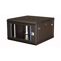 Шкаф телекоммуникационный настен. 19дюйм 6U 368х600х600мм дверь стекло черн. Datarex DR-631101