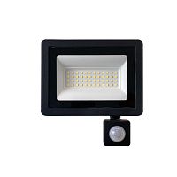 Прожектор светодиодный с выносным датчиком SFL80-50 2835SMD 50Вт 6400К AC220В/50Гц IP65 в компактном корпусе черн. SAFFIT 29524