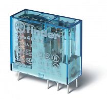 Миниатюрное универсальное электромеханическое реле, монтаж на печатную плату или в розетку, выводы с шагом 5мм, 2CO 8A, контакты AgNi, катушка 12В DC (чувствит.), влагозащита RTIII | код 405270120001 | FINDER